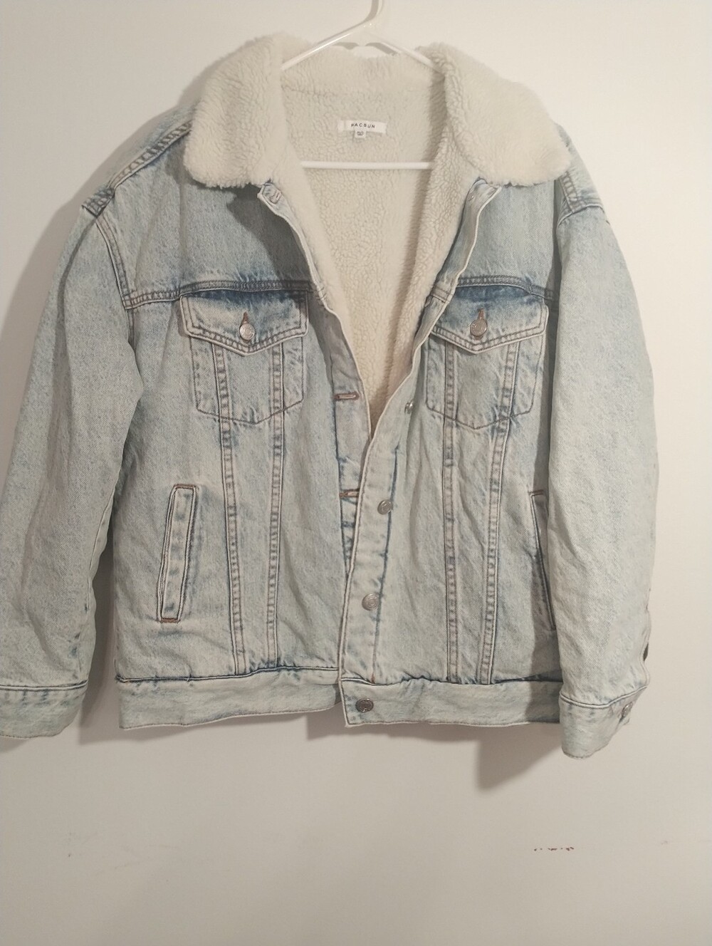 Pacsun Womens Jean Jacket Sherpa Lined Size M/L Excellent Condition
